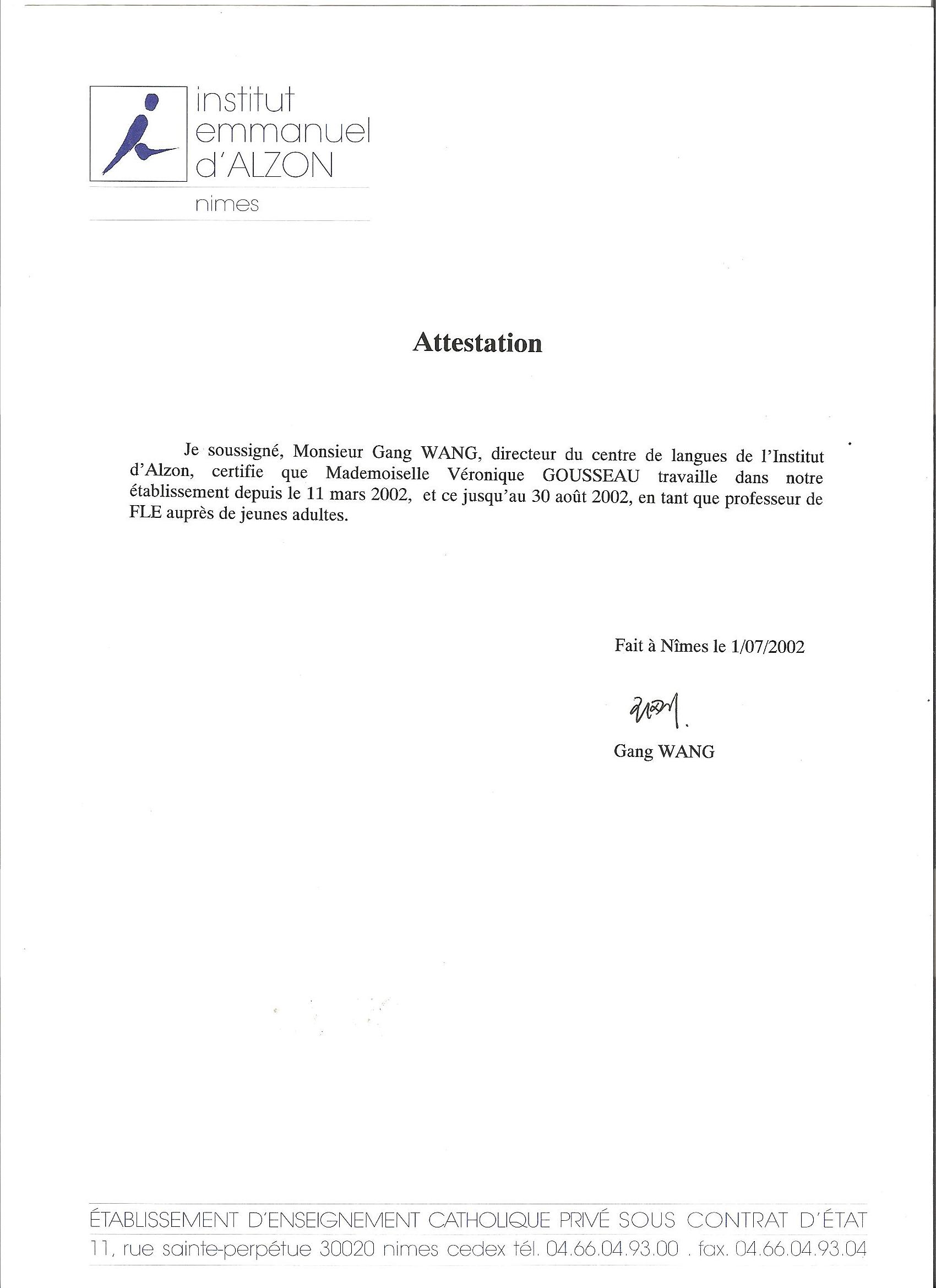 sample cover letter  attestation de travail modele de lettre